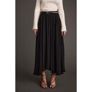 12th Tribe Gloria Black Midi Skirt Size MM